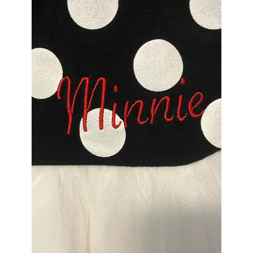 Disney Minnie Mouse Dress Polka Dot Bow Tulle Size 6